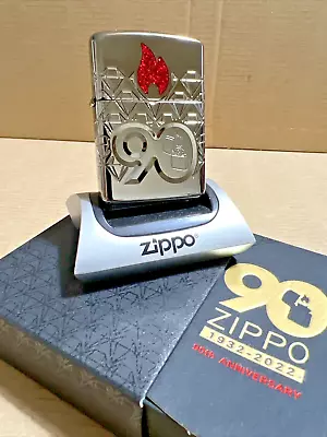 Zippo Windproof Lighter 2022 90th Anniversary COTY Black Ice LIMITED 6000 NEW • £199.95