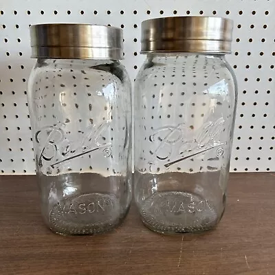 2 Ball 128 Oz. Commemorative Glass Mason Jars With Lids-Super WideMouth • $39.99