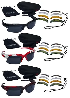 CHEX Europa Sailing Sportsglasses Sunglasses 5 Interchangeable Lenses Hard Case • £13.99