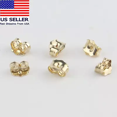 14K Gold Earring Backs Yellow Ear Locking For Stud Ear Rings (3 Pairs) • $12.91