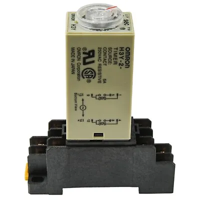 (1 PC) Omron Solid State Timer H3Y-2 (24V A/C Coil 0-60S) 5A With Socket Base • $9.95