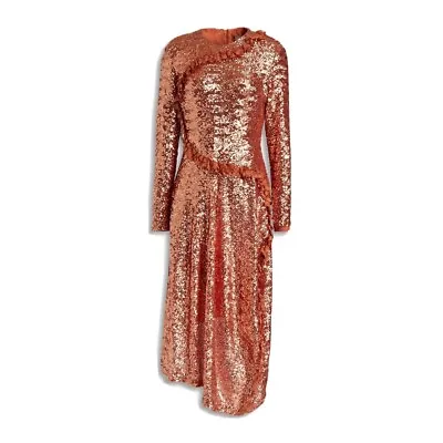 Preen By Thornton Bregazzi Yasmeen Copper Sequin Dress • $215