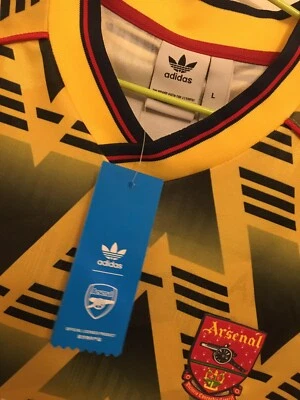 £199 • Buy GUNNERS Bruised Banana REMAKE 1991-93 Adidas Arsenal Away Shirt SIZE L - LARGE