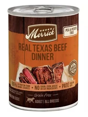 Merrick Grain Free Real Texas Beef Dinner Wet Dog Food 1 Can - 12.7 Oz. • $12.96