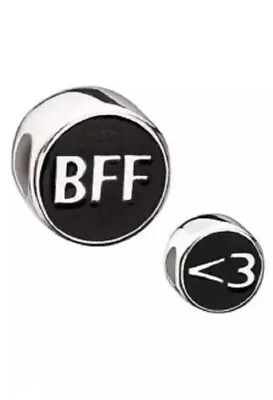 NEW RETIRED Authentic Miss Chamilia  Sterling Silver Black BFF Bead Charm • $28
