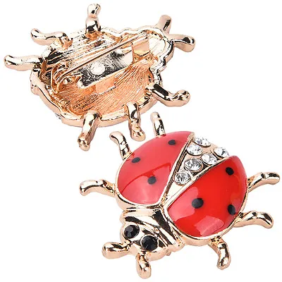 Red Ladybug Animal Enamel Design Brooch Pin Fashion Jewelry For Women B ZT • £2.66