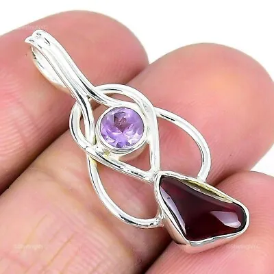 Natural Mexican Fire Opal Gemstone Pendant Orange 925 Sterling Silver Jewelry • $7.99