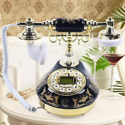 Retro Style Push Button Landline Corded Phone Luxury Vintage & Antique Telephone • $32