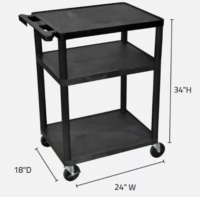 Luxor LP42E-B 42” Three Shelf AV Cart • $85