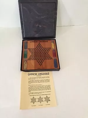 Vintage DRUEKE Chinese Checkers WOOD Travel Set No. 563P Game In Plastic Case • $16.50