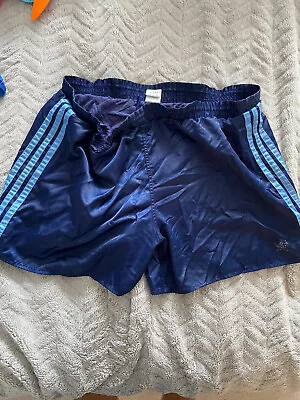 Adidas Vintage 1980s Running Sprinter Football Shorts Navy XL • £35