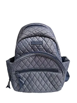 Vera Bradley Quilted Moonlight Navy Denim Essential Compact Backpack • $49.99