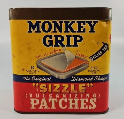 Vintage Monkey Grip Tube Tire Repair Can Patch Kit Car Bicycle Motorcycle USA • $19.95