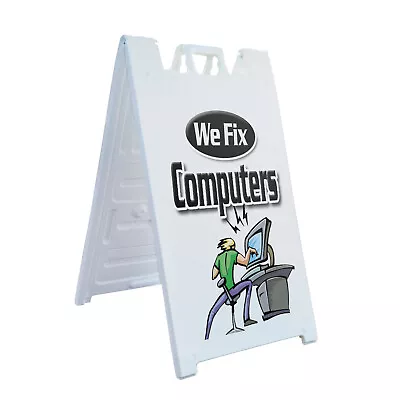 A-frame Sidewalk We Fix Computers 24  X 36  Double Sided A-Frame Sidewalk Sign • $44.99