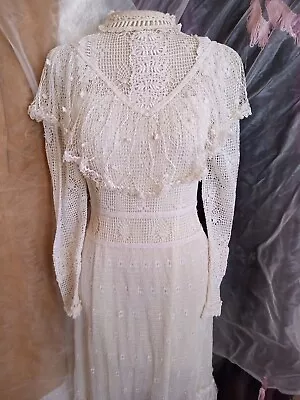 Crocheted White Lawn Dress  • $100
