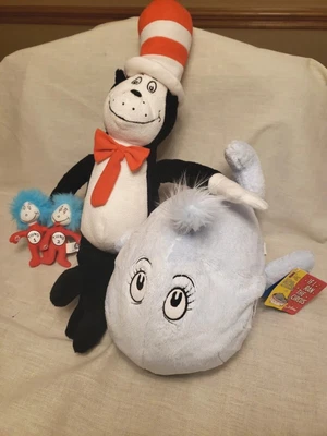 $10.95 • Buy Dr. Seuss Plush Lot Kohls Cares Cat In The Hat, Blue Whale,  Thing 1 And Thing 2