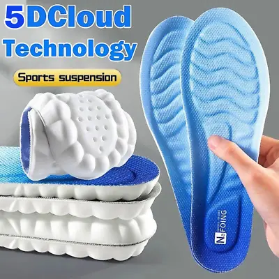 5D Memory Foam Orthopaedic Massage Insoles For Shoes Women Men Sports • £5.39