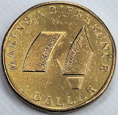 2003 1 Dollar Australian Coin - Australia's Volunteers - Low Mintage -Circulated • $2.80