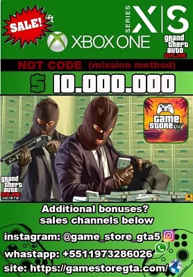 Gta 5 Xbox One And Xbox Series S/x Money Online $10.000.000 (not Code) • $29.99