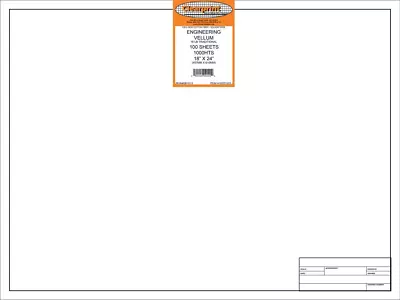 Clearprint Vellum Sheets With Engineer Title Block 18X24 Inches 16 Lb. 60 GSM... • $205.99