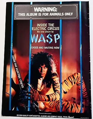 WASP INSIDE THE ELECTRIC CIRCUS~1986 Album Promo Print Ad Advert Poster Pinup • $8.99