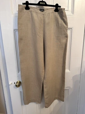 £30 • Buy Oska Beige Wide Leg Linen Trousers Mother Of Pearl Sz V