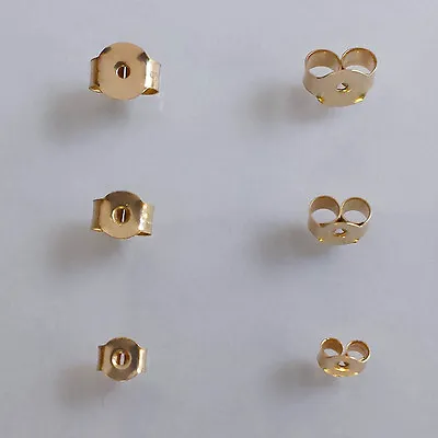 9 Ct Solid Yellow Gold Stud Earring Butterfly Back Scrolls MULTI LISTING • £36.99