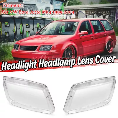 Left+Right Headlight Headlamp Lens Cover Replacement For VW Bora Jetta MK4 99-04 • $30.88