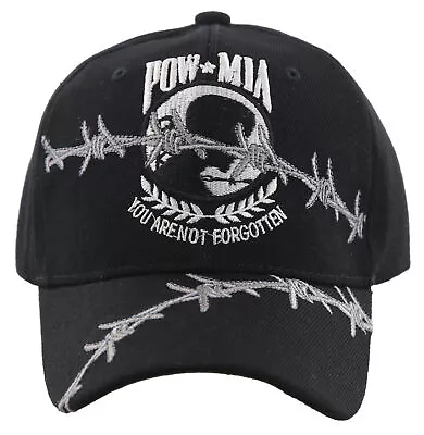 New White Pow Mia Barbed Wire Military Cap Hat Black • $9.95