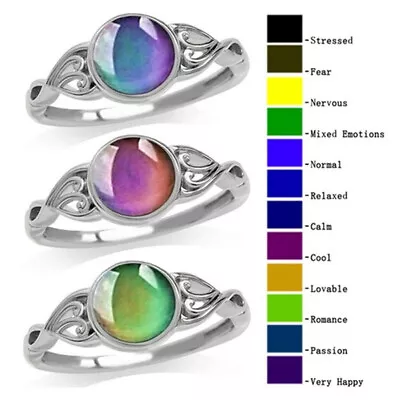 £2.47 • Buy Magic Stone Mood Ring Adjustable Womens Temperature Change Color Oval Jewelry.