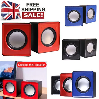 PC Computer Laptop Speakers USB Powered Desktop Mini Gaming Sound Multimedia • £8.82