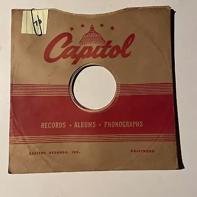 10  78 RPM Record Sleeves - Lot Of 10 Capitol Record Sleeves (Bundle #73) • $10