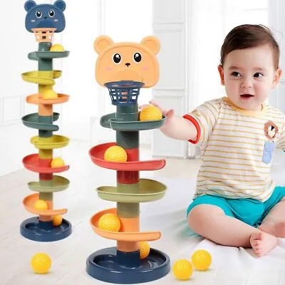 Roll Ball Educational Toy Set Kids Multi-layer Drop Tower Baby Toddler Swirling • £7.08