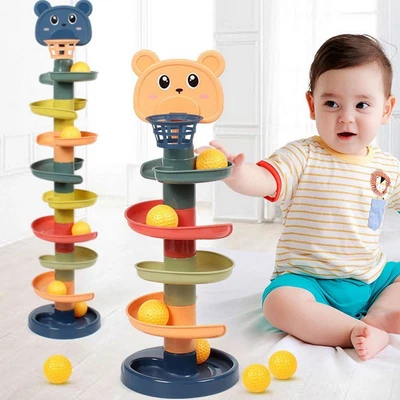 Roll Ball Educational Toy Set Kids Multi-layer Drop Tower Baby Toddler Swirling • £7.08
