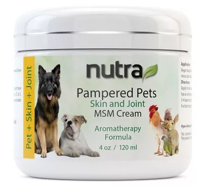 Nutra Health Pampered Pets Skin And Joint MSM Cream 4 Oz (120 Ml) Jar • $32.84