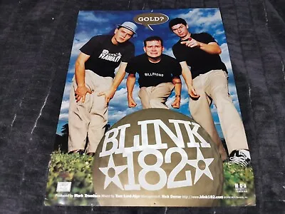 Blink 182 Concert Flyer Poster Mark Hoppus Tom Delonge Scott Raynor Rare OOP • $221.69