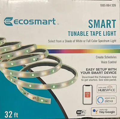 NEW EcoSmart 32 Ft. Smart RGB And Tunable White Strip Light Powered By Hubspace • $44