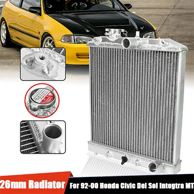 26mm Aluminum Radiator For 1992-00 Honda Civic Del Sol Integtra DC EG D15 D16 MT • $53.99