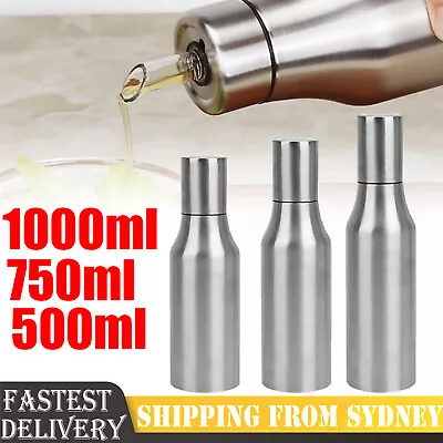 500-1000ML Oil Vinegar Pourer Dispenser  Stainless Steel Bottle Kitchen Tools AU • $15.99