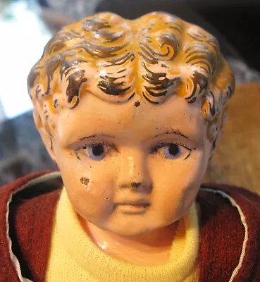 Vintage Doll With A Metal Brass Head  On Oilcloth Body Unknown Maker And Age • $9.95