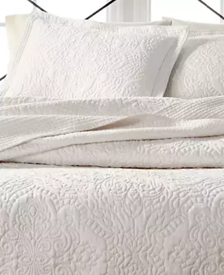 Martha Stewart Collection Bedspread Ivory Floral Matelasse 100% CottonFULL SZ • $199