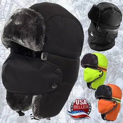 Winter Trapper Hat Face Mask Fur Solid Warm Russian Aviator Thermal Ski Cap Lot • $140