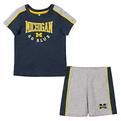 Infant Colosseum Navy/Heather Gray Michigan Wolverines Norman T-Shirt & Shorts • $29.99