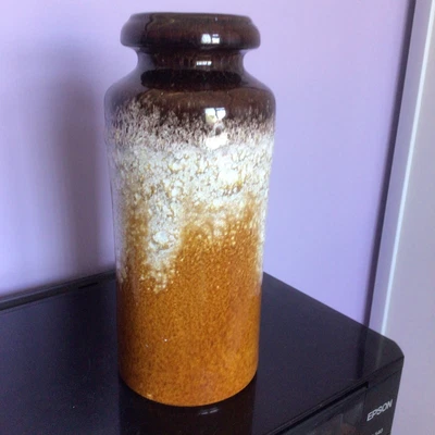 £29.99 • Buy Vintage West German  Pottery Vase Large  517-30 12  Tall Brown Mottled