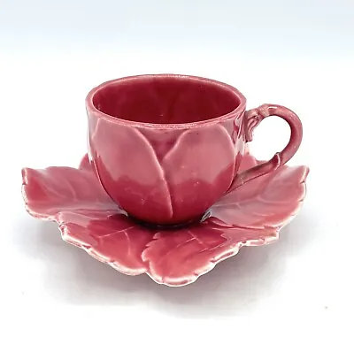 Senegal Fine China - Majolica Rose Cabbage Leaf Demitasse Teacup Set Whimsical • $9.05