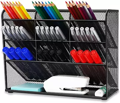 Wellerly Mesh Desk Pencil Organizer Pencil Holder Office Desktop Organizer - 9 • $23.10