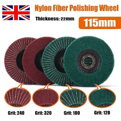 £15.88 • Buy 115mm 4.5  Nylon Fiber Flap Polishing Wheel Disc Buffing Pad For Angle Grinder