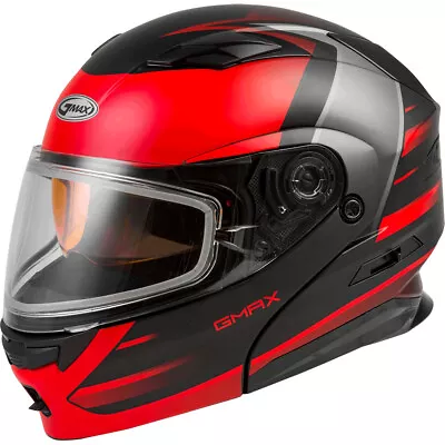 GMAX MD-01S Modular Dual Lens Shield Snow Helmet (Matte Black/Red XX-Large) • $59.99