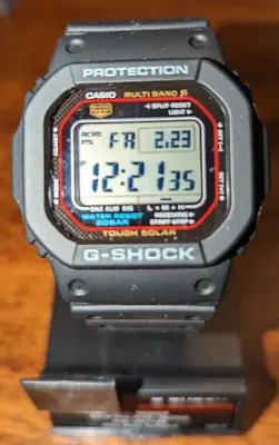 Casio G-Shock Men's Tough Solar Atomic Black Resin Sport 47mm Watch GWM5610-1 • $125