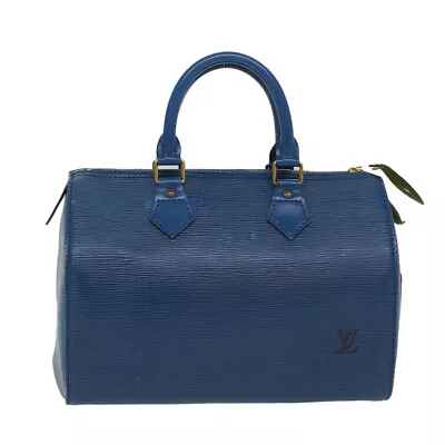 LOUIS VUITTON Epi Speedy 25 Hand Bag Toledo Blue M43015 LV Auth 48898 • $302.48